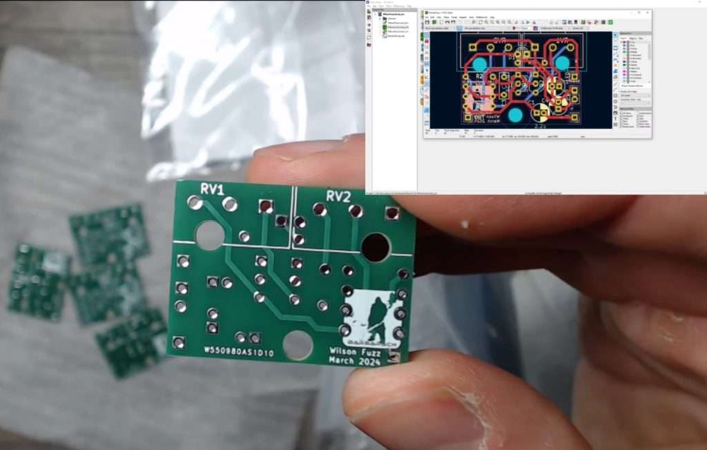 Photo of the finished Wilson Fuzz PCB